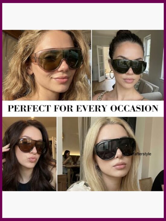 Oversized Sunglasses Large Frame Wrap Around UV Protection Driving main image 5